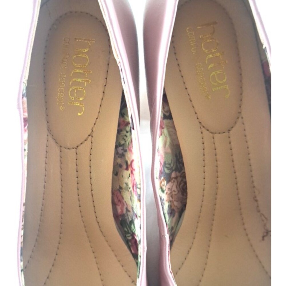 Hotter Clarissa Court Shoes Pink Pastel Comfort Heels Retro Leather Spring 6.5 - Picture 4 of 7